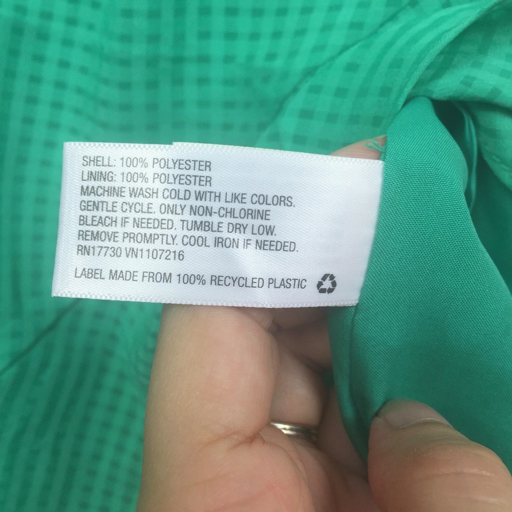A New Day Green Checkered Faux Wrap Dress Size 4X - Picture 6 of 8